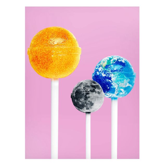 Lavagna magnetica - Lollipops con pianeti - Formato verticale 4:3