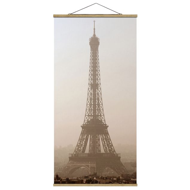 Quadro su tessuto con stecche per poster - Tour Eiffel - Verticale 2:1