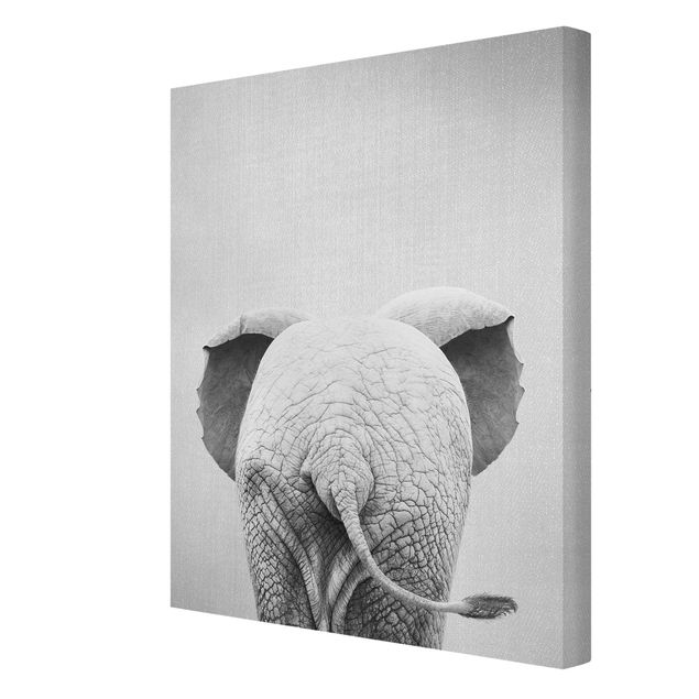 Gal Design quadri Elefantino da dietro bianco e nero