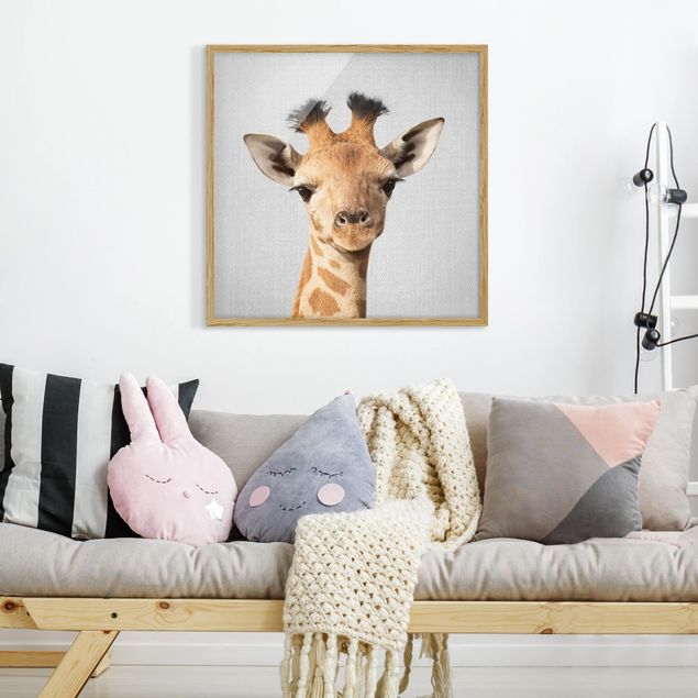 Poster con cornice - Piccola giraffa Gandalf