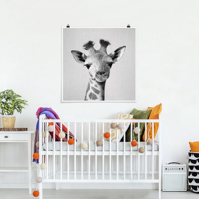 Poster cameretta bambini animali Giraffina Gandalf Bianco e Nero