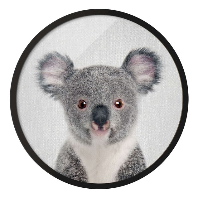 Quadro rotondo incorniciato - Piccolo koala Klara