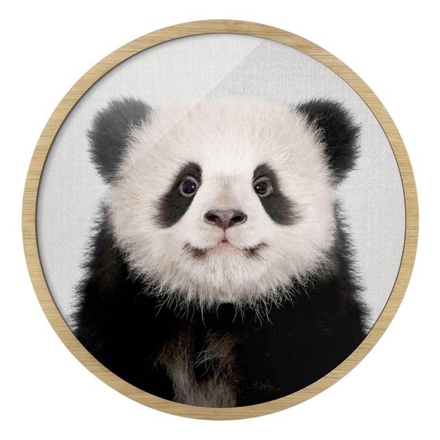 Quadro rotondo incorniciato - Piccolo panda Prian