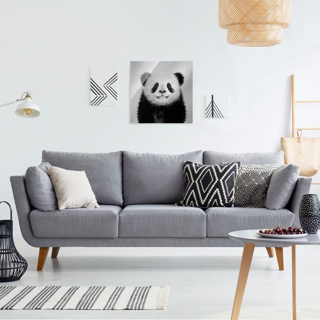 Lavagna magnetica vetro Cucciolo di Panda Prian Bianco e Nero