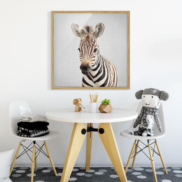 Poster con cornice - Piccola zebra Zoey