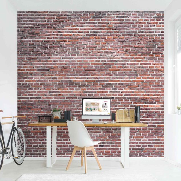 Carta da parati - Red Brick Wallpaper - Brick Wall in Amsterdam