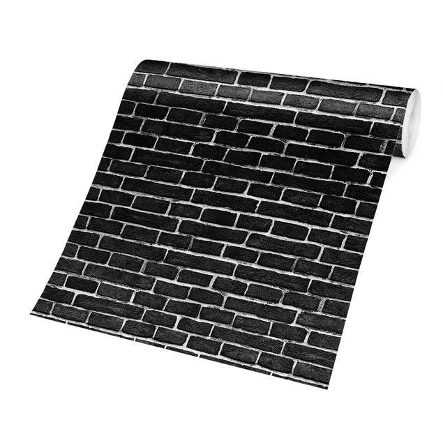 Carta da parati - Brick wall black
