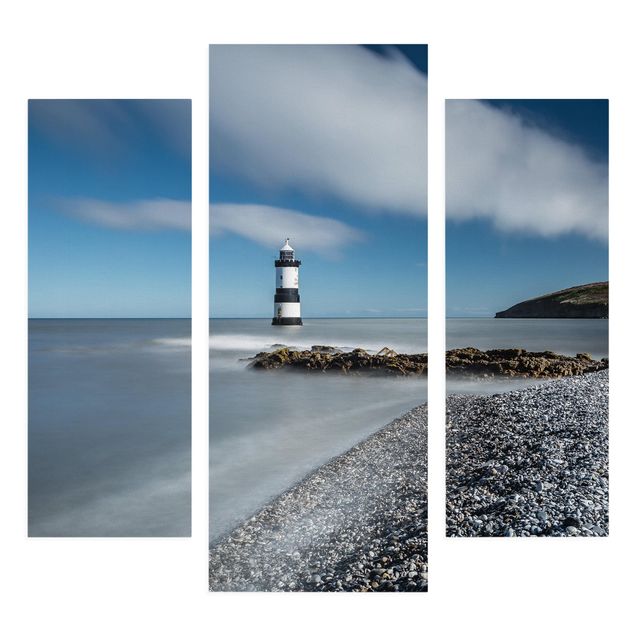Stampa su tela 3 parti - Lighthouse In Wales - Trittico da galleria