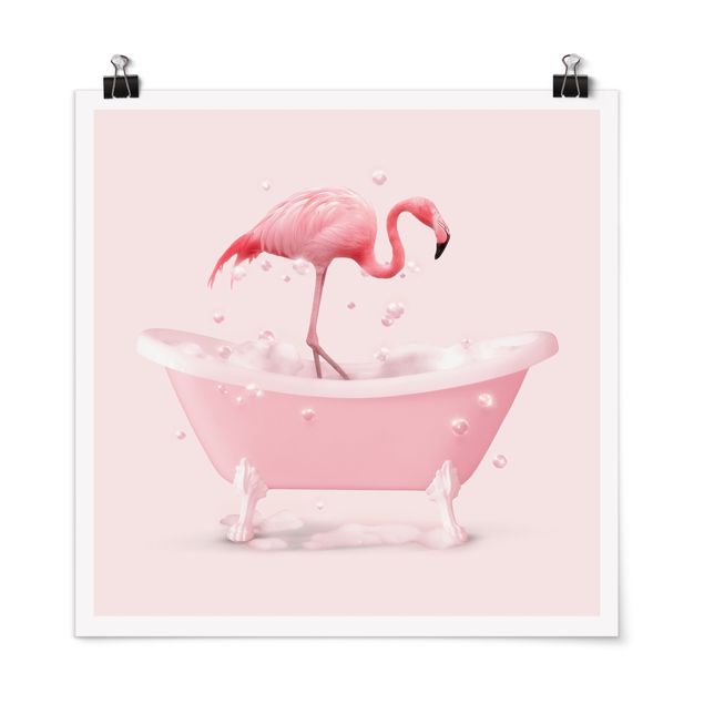 Poster riproduzione - Vasche da bagno con fenicottero - 1:1