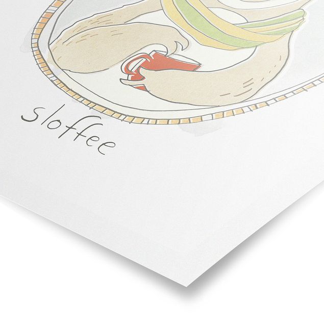 Poster - caffeina Sloth - Verticale 4:3