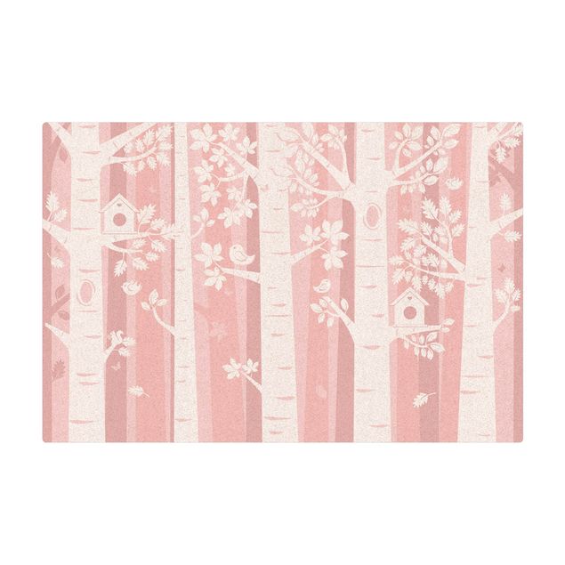 Tappetino di sughero - Alberi nella foresta in rosa - Formato orizzontale 3:2