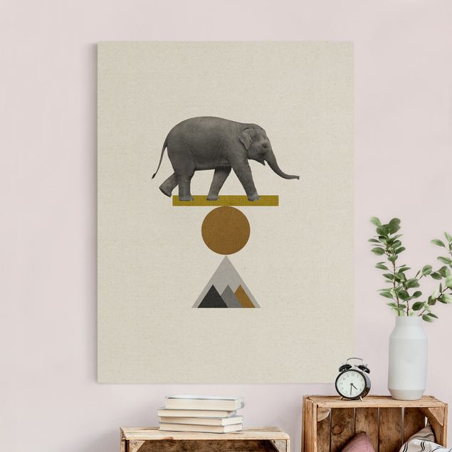 Quadri moderni per soggiorno Arte dell'equilibrio - Elefante