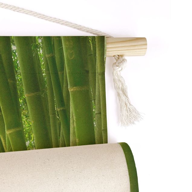 Arazzi da parete verde Bamboo Way