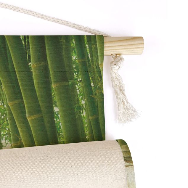 Arazzi da parete verde Bamboo Way