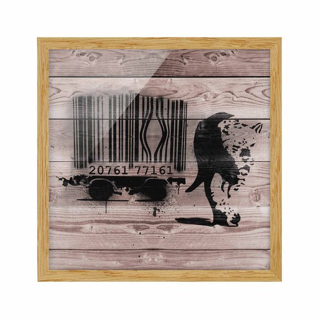 Poster con cornice - Barcode Leopard - Brandalised ft. Graffiti by Banksy