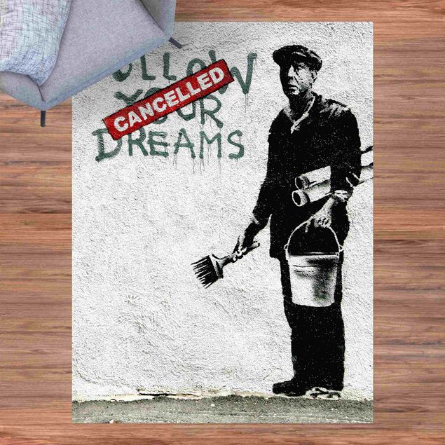 Tappeti bianco e nero Follow Your Dreams - Brandalised ft. Graffiti by Banksy