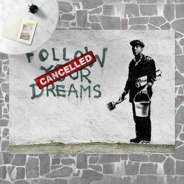 Tappeti bianco e nero Follow Your Dreams - Brandalised ft. Graffiti by Banksy