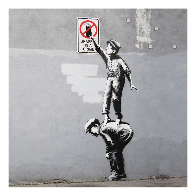Quadro in vetro - Graffiti Is A Crime - Brandalised ft. Graffiti by Banksy