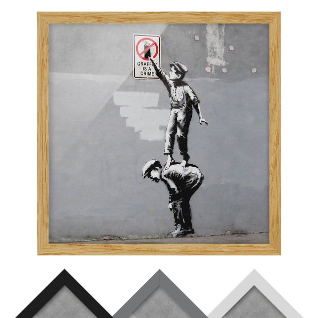 Poster con cornice - Graffiti Is A Crime - Brandalised ft. Graffiti by Banksy