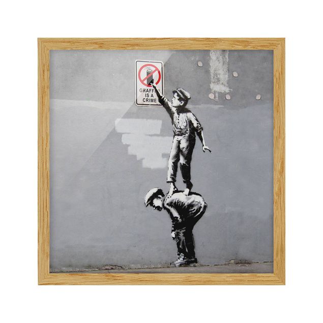 Poster con cornice - Graffiti Is A Crime - Brandalised ft. Graffiti by Banksy