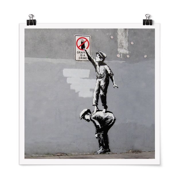 Poster - Banksy - Graffiti Is A Crime - Quadrat 1:1