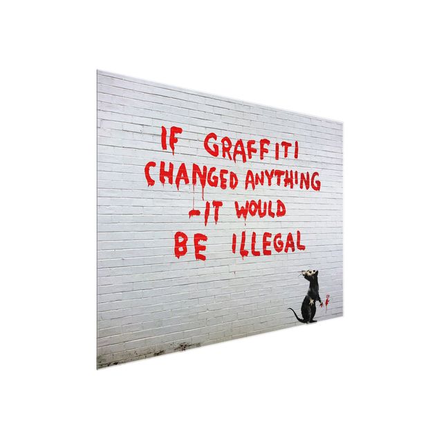 Quadro in vetro - If Graffiti Changed Anything - Brandalised ft. Graffiti by Banksy