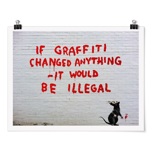 Poster - Banksy - If Graffiti Changed Anything - Querformat 4:3