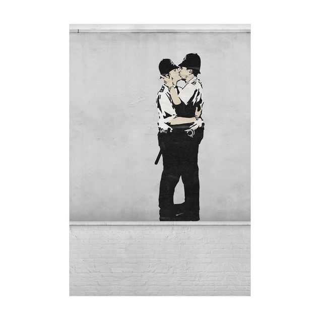 Tappeti in vinile - Poliziotti che si baciano - Brandalised ft. Graffiti by Banksy - Formato verticale 2:3