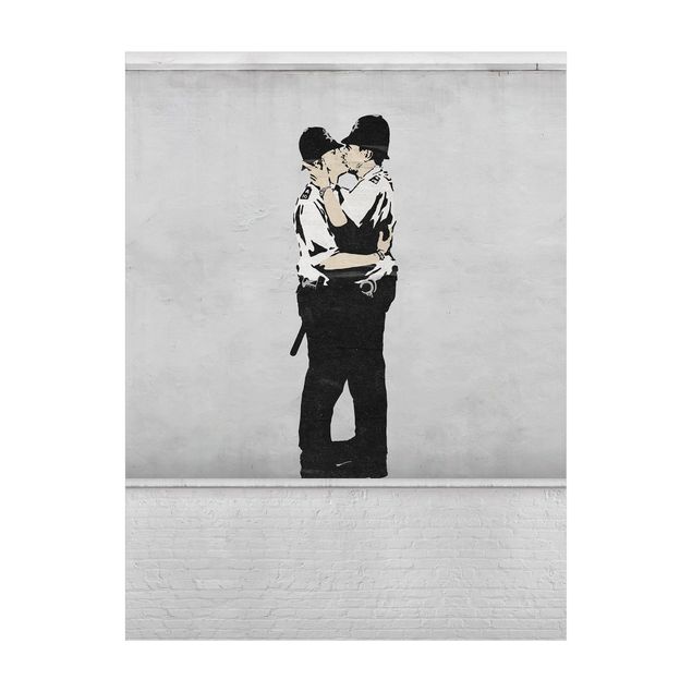 Tappeti in vinile - Poliziotti che si baciano - Brandalised ft. Graffiti by Banksy - Formato verticale 3:4