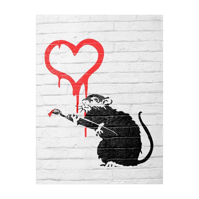 Tappeti in vinile - Love Rat - Brandalised ft. Graffiti by Banksy - Formato verticale 3:4
