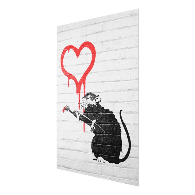 Quadro in vetro - Love Rat - Brandalised ft. Graffiti by Banksy