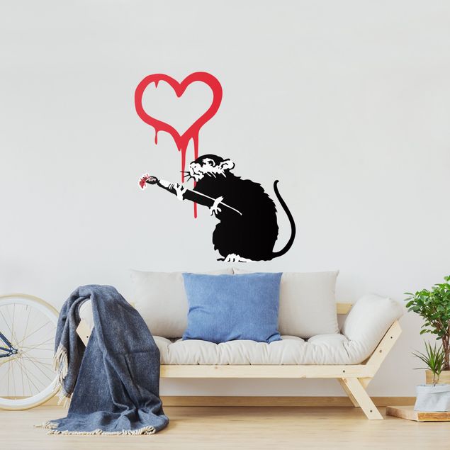 Adesivo murale - Love Rat - Brandalised ft. Graffiti by Banksy