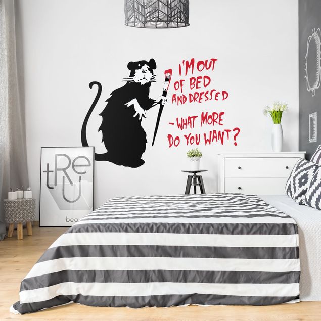 Adesivo murale - Out Of Bed Rat - Brandalised ft. Graffiti by Banksy