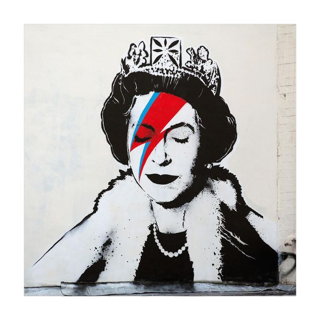 Tappeti in vinile - Queen Lizzie Stardust - Brandalised ft. Graffiti by Banksy - Quadrato 1:1