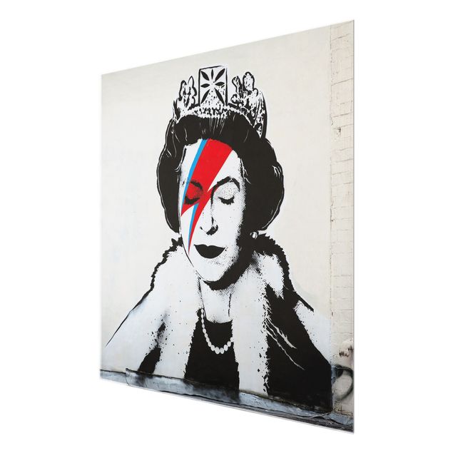 Quadro in vetro - Queen Lizzie Stardust - Brandalised ft. Graffiti by Banksy