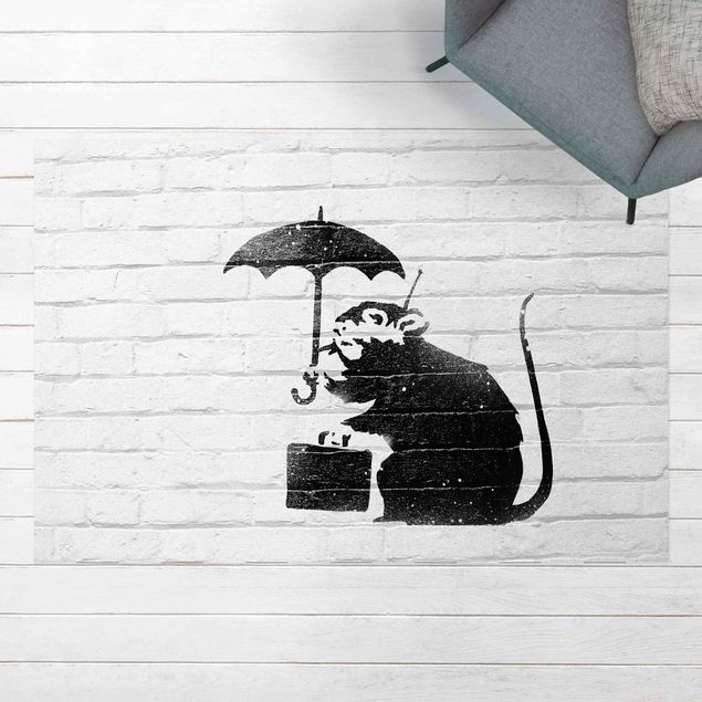 Tappeto per balcone Ratto con ombrello - Brandalised ft. Graffiti by Banksy