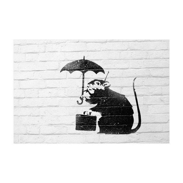 Tappeti in vinile - Ratto con ombrello - Brandalised ft. Graffiti by Banksy - Orizzontale 3:2