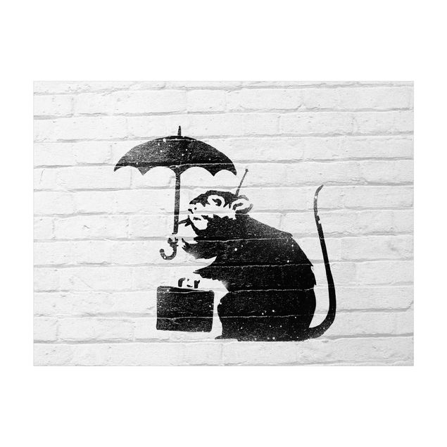 Tappeti in vinile - Ratto con ombrello - Brandalised ft. Graffiti by Banksy - Orizzontale 4:3