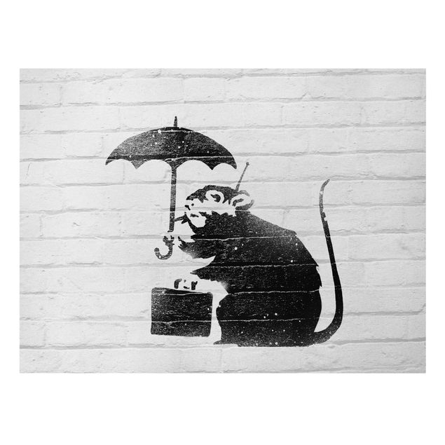 Stampe su tela Banksy - Ratto con ombrello