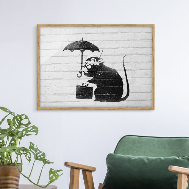 Brandalised® - featuring Graffiti by Banksy  Ratto con ombrello - Brandalised ft. Graffiti by Banksy
