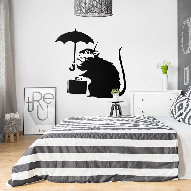 Adesivo murale - Ratto con ombrello - Brandalised ft. Graffiti by Banksy