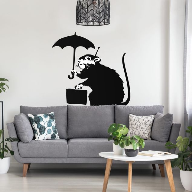 Adesivo murale - Ratto con ombrello - Brandalised ft. Graffiti by Banksy