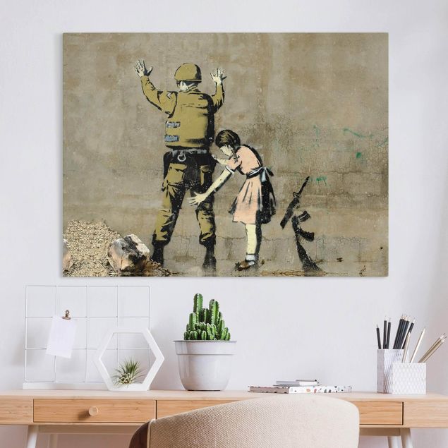 Riproduzione quadri su tela Banksy - Soldato e ragazza