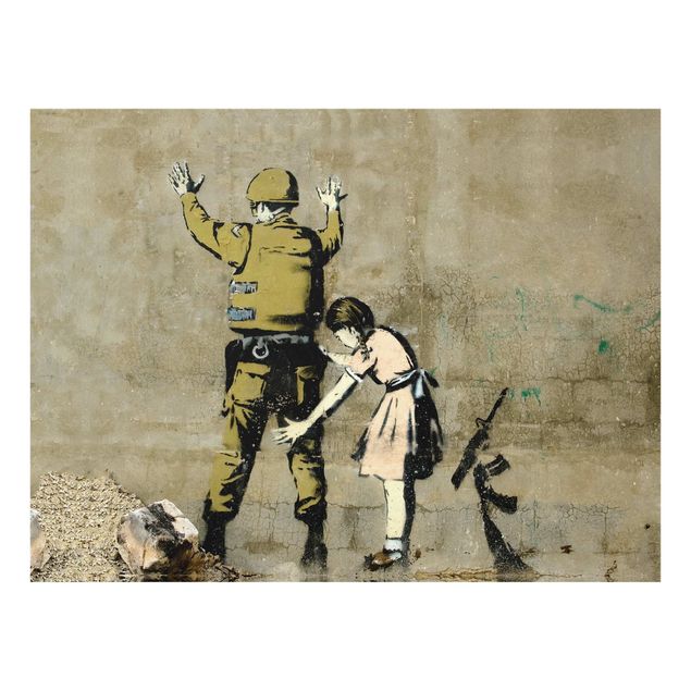Quadro in vetro - Soldato e ragazza - Brandalised ft. Graffiti by Banksy