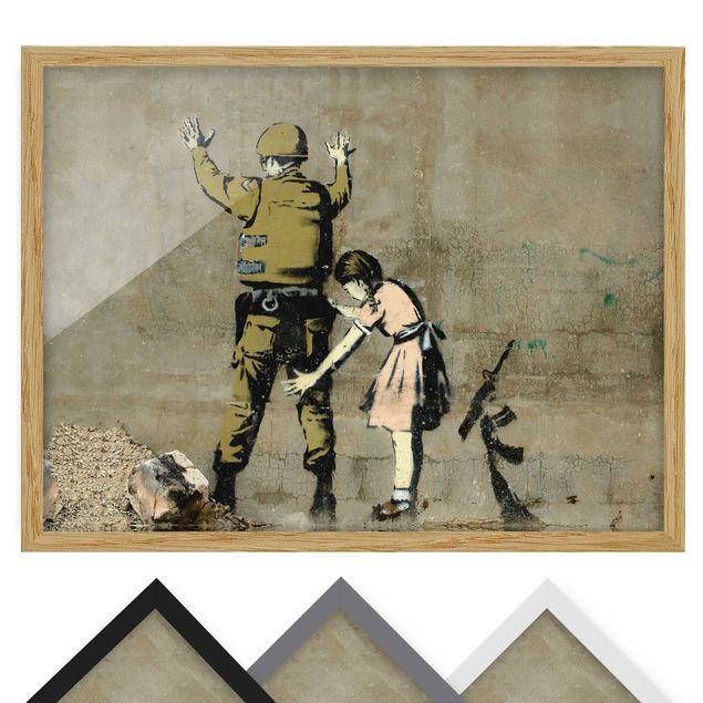 Poster con cornice - Soldato e ragazza - Brandalised ft. Graffiti by Banksy