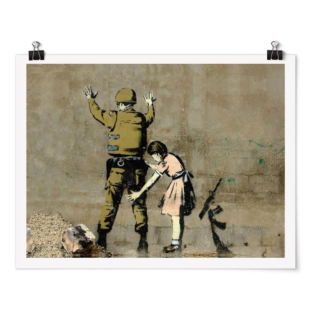 Poster - Banksy - Soldat und Mädchen - Querformat 4:3