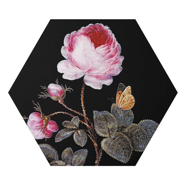 Esagono in Alluminio Dibond - Barbara Regina Dietzsch - La rosa dai cento petali