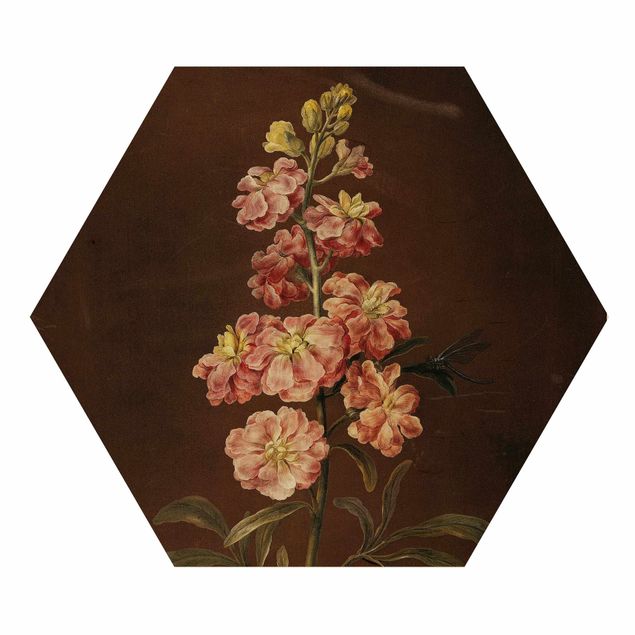 Esagono in legno - Barbara Regina Dietzsch - Una violacciocca rosa chiaro