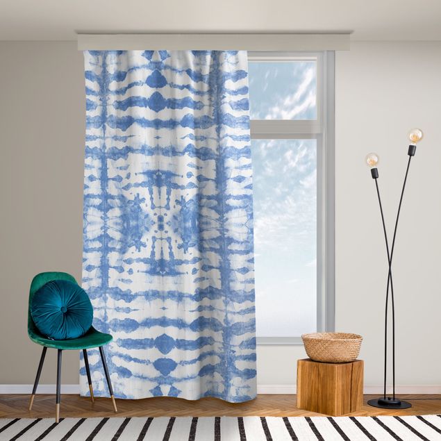 Tende termico Batik in bianco e blu
