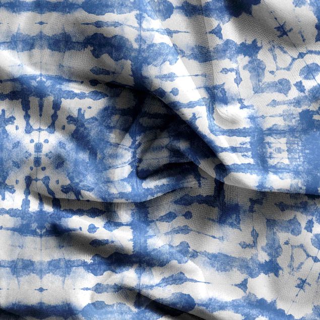 Tende moderno Batik in bianco e blu